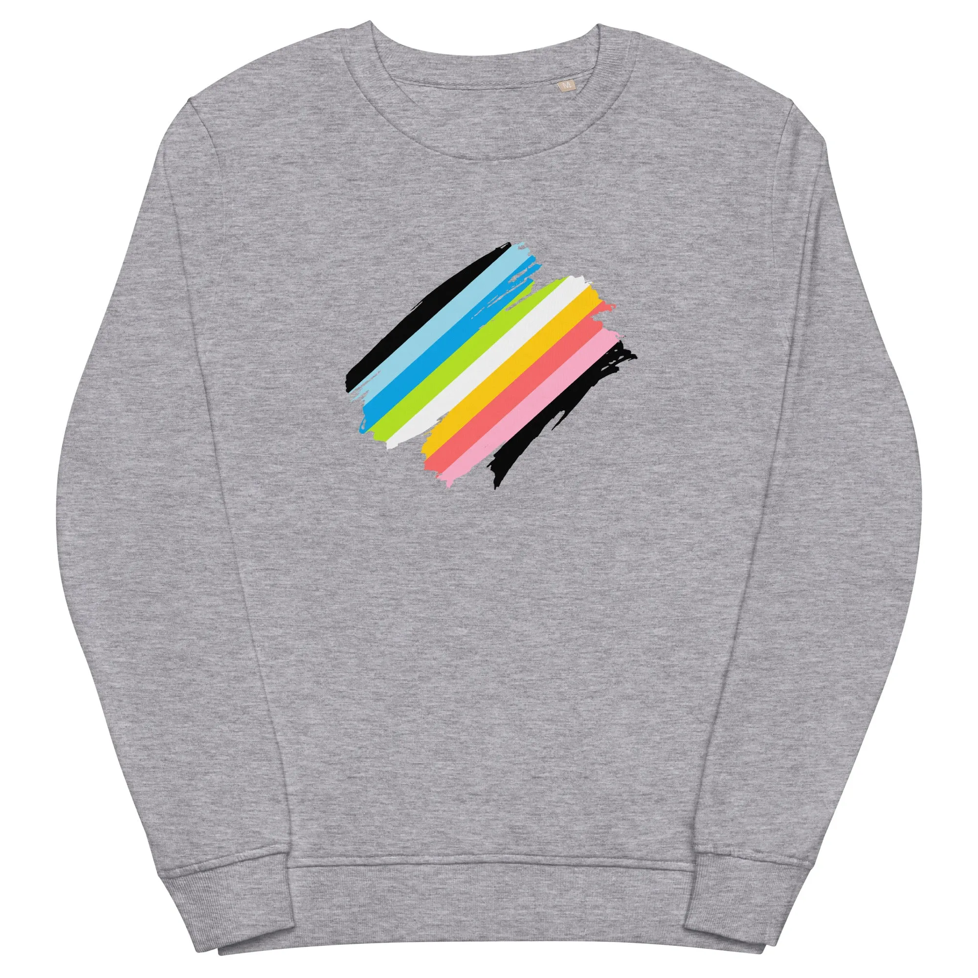 Queer Pride Flag Brush Strokes Organic Sweatshirt