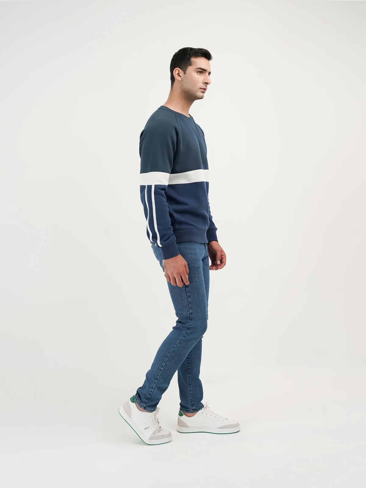 "OBERON" Cut and Sew Casual Sweatshirt