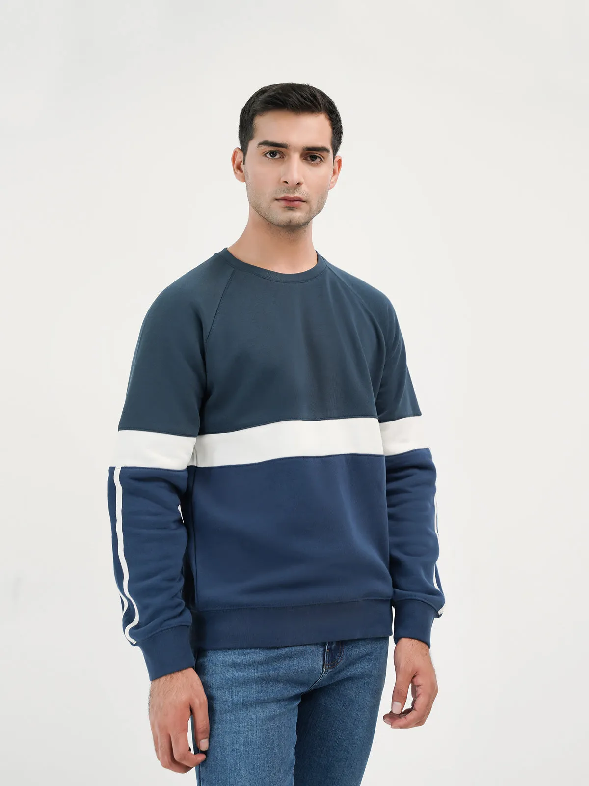 "OBERON" Cut and Sew Casual Sweatshirt