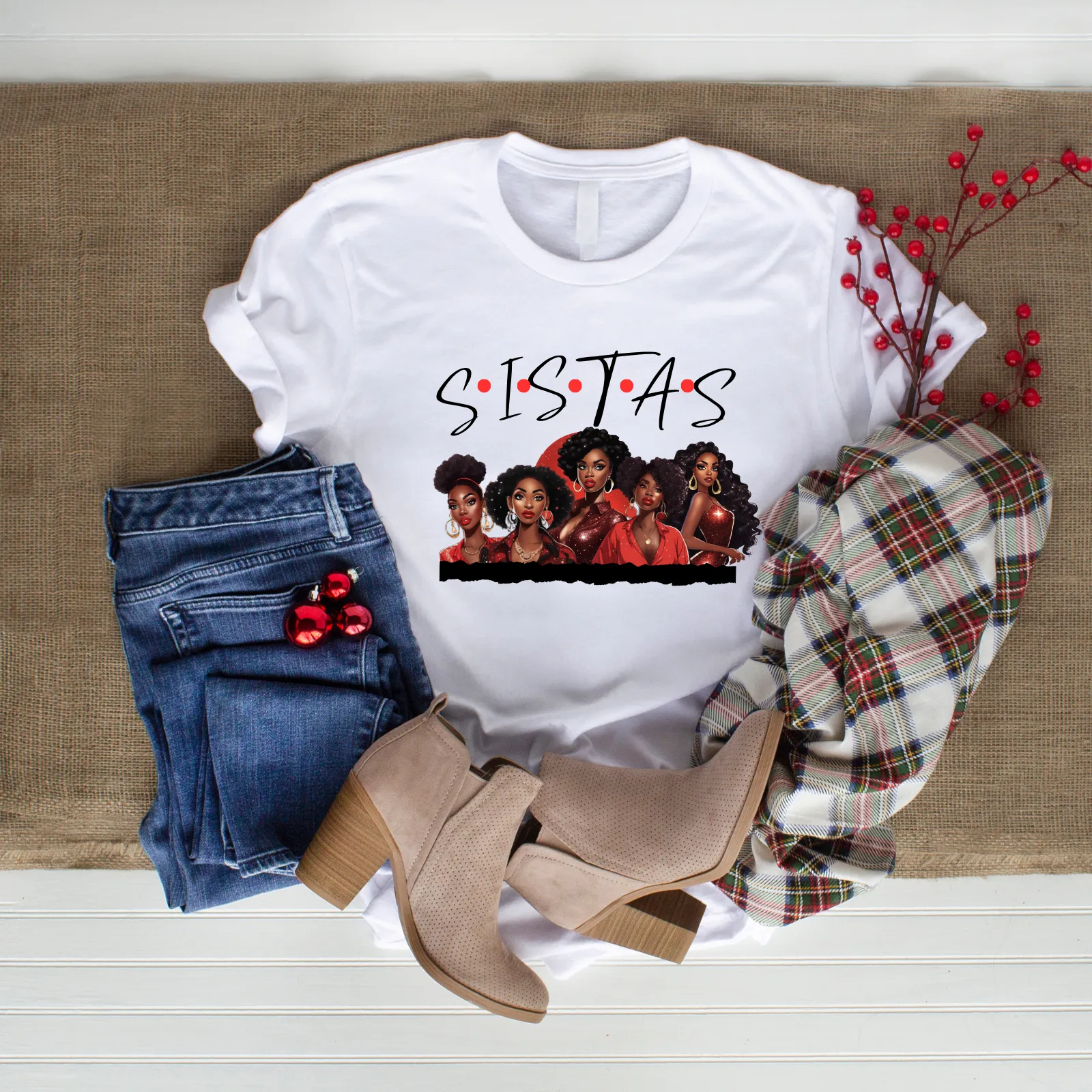 Sistas melanin holiday sweatshirt or hoodie