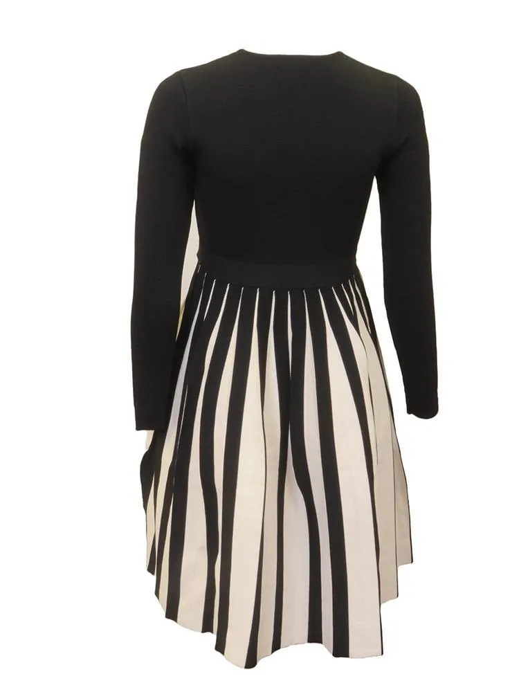 Slice Knit Contrast Dress