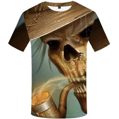 Smoking Monkey T shirts Men Skull Tshirts Cool Rock T-shirts 3d Film T-shirts Graphic Animal Tshirts Novelty Short Sleeve