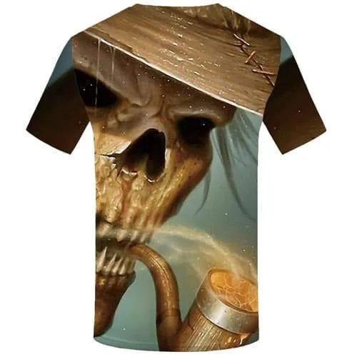 Smoking Monkey T shirts Men Skull Tshirts Cool Rock T-shirts 3d Film T-shirts Graphic Animal Tshirts Novelty Short Sleeve