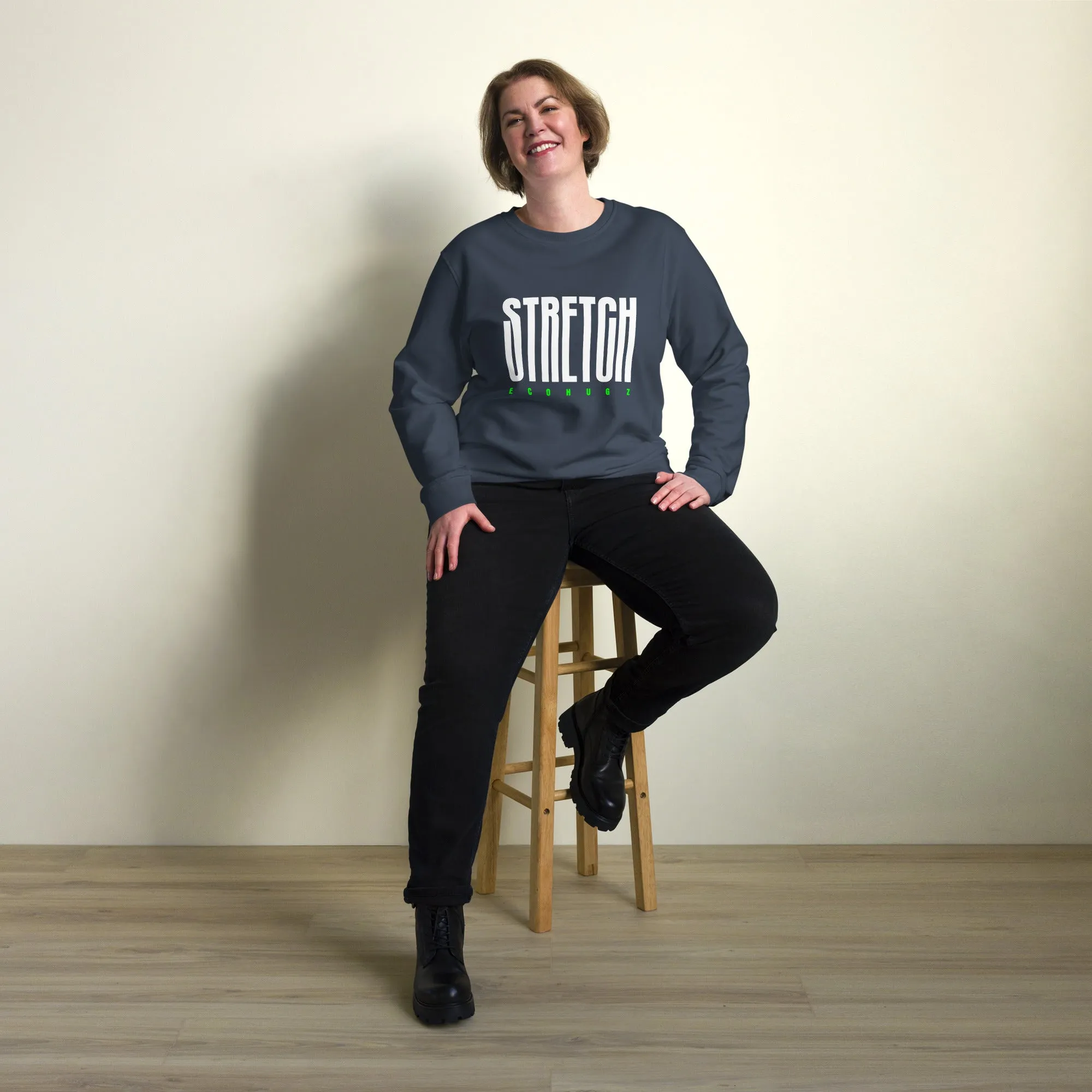 Stretch Typography Graphic Women Organic Sweatshirt