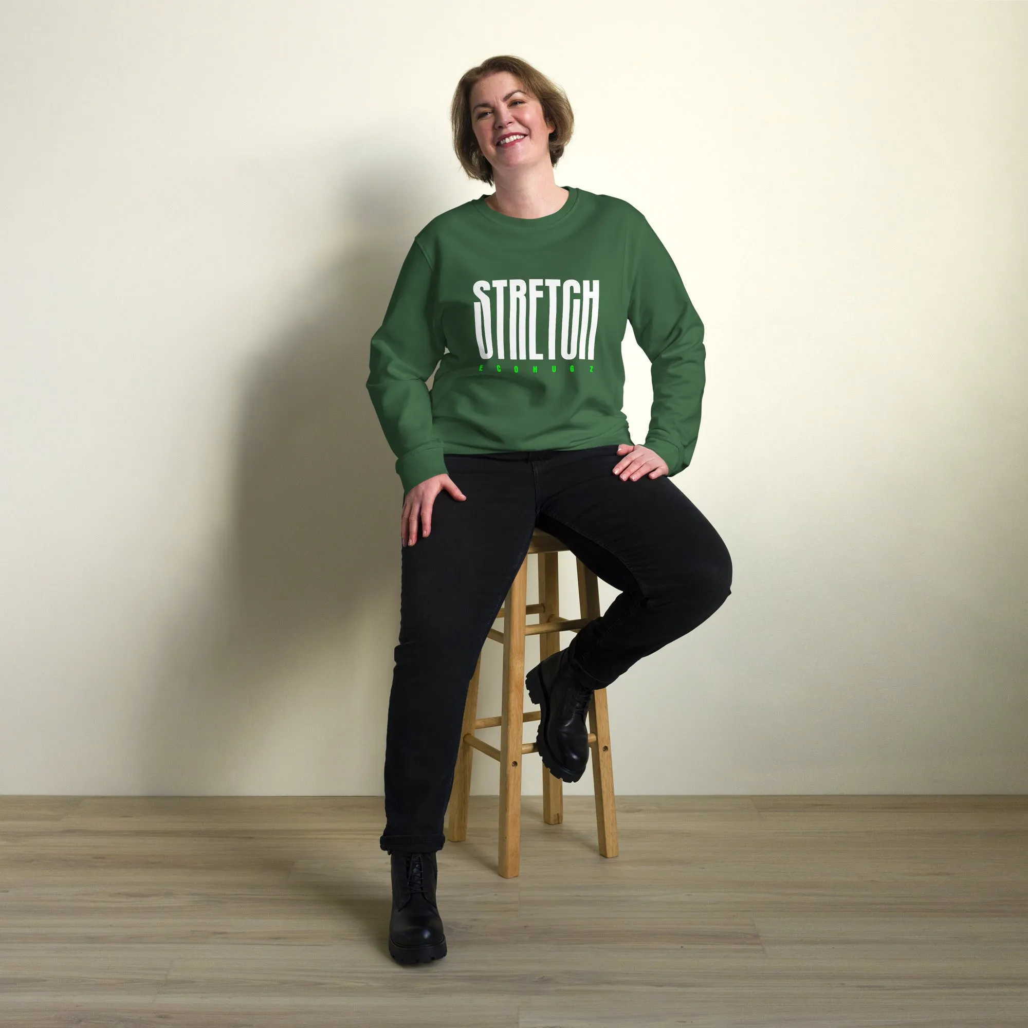 Stretch Typography Graphic Women Organic Sweatshirt