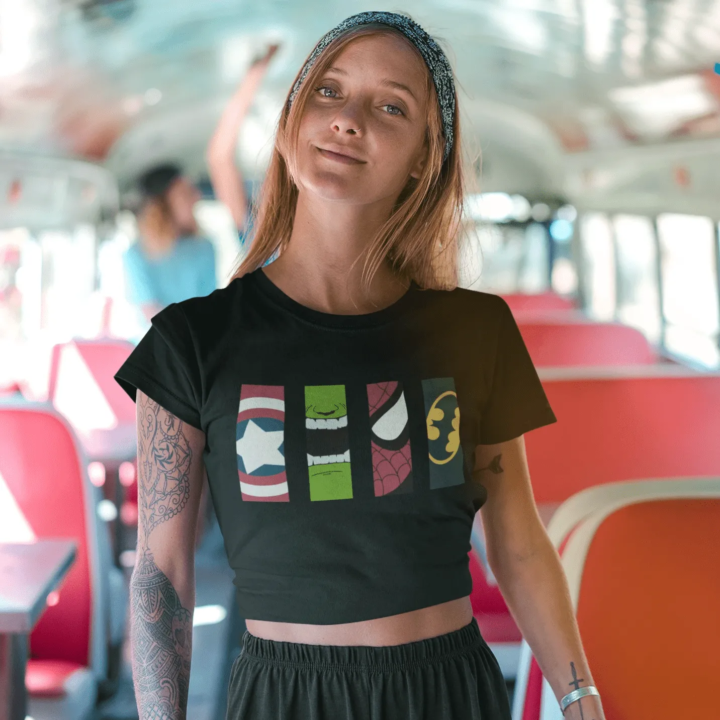 Superheroes - HALF-SLEEVE CROP TOPS