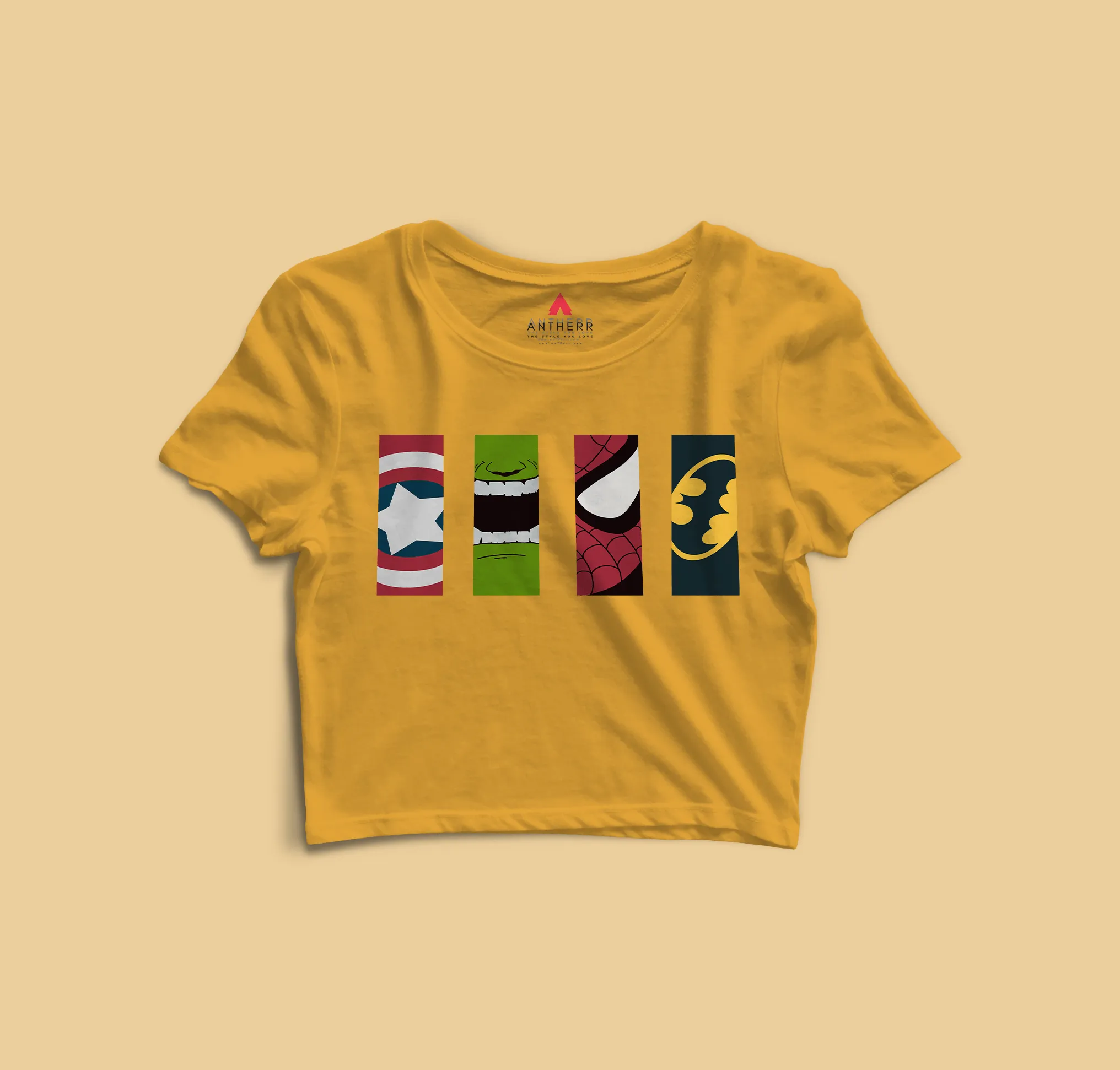 Superheroes - HALF-SLEEVE CROP TOPS