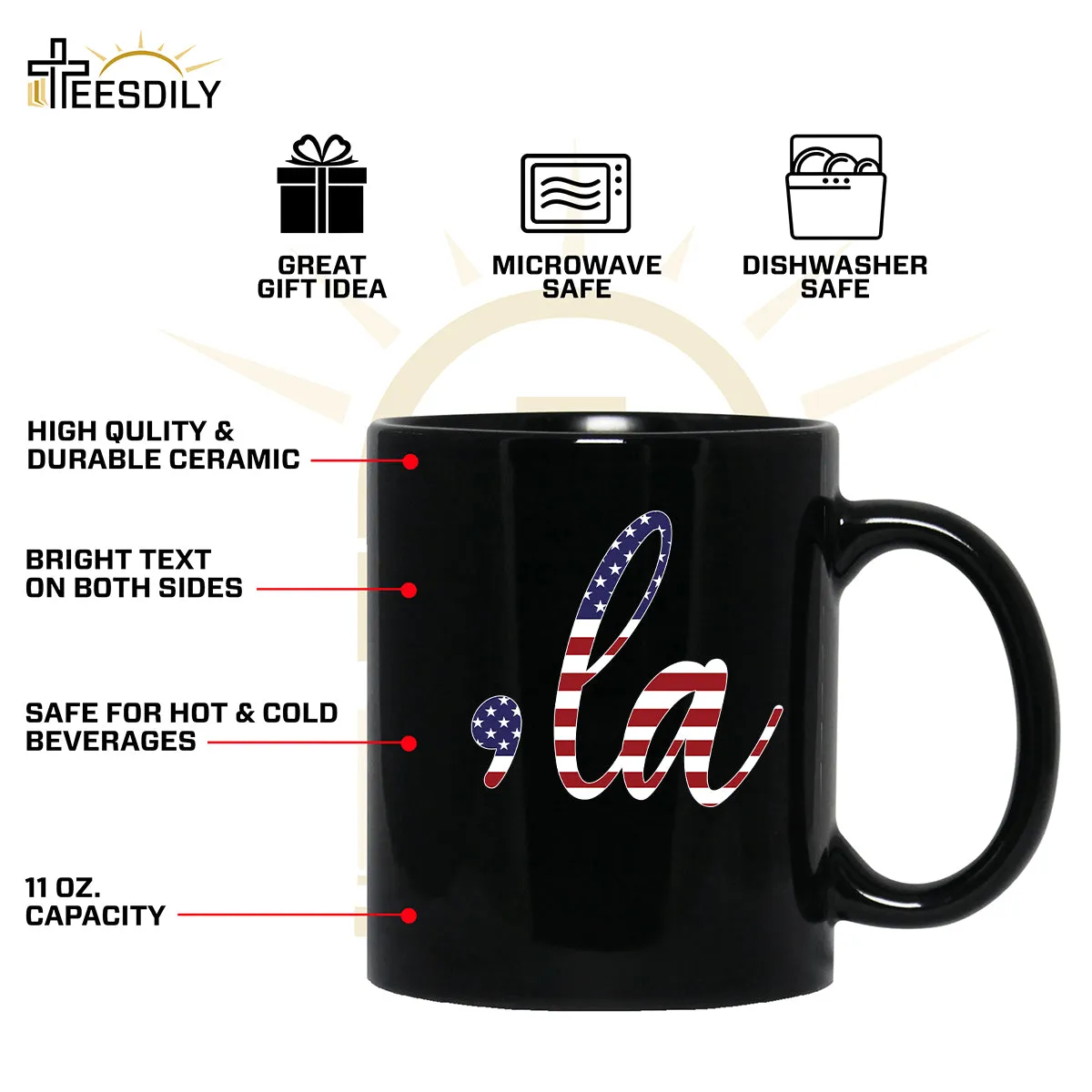 Teesdily | American Flag 2024 Comma La Shirt, Wonder Woman Sweatshirt Hoodie Mug, For The People T-shirt, First Female Power Tee, Patriot Day Gifts