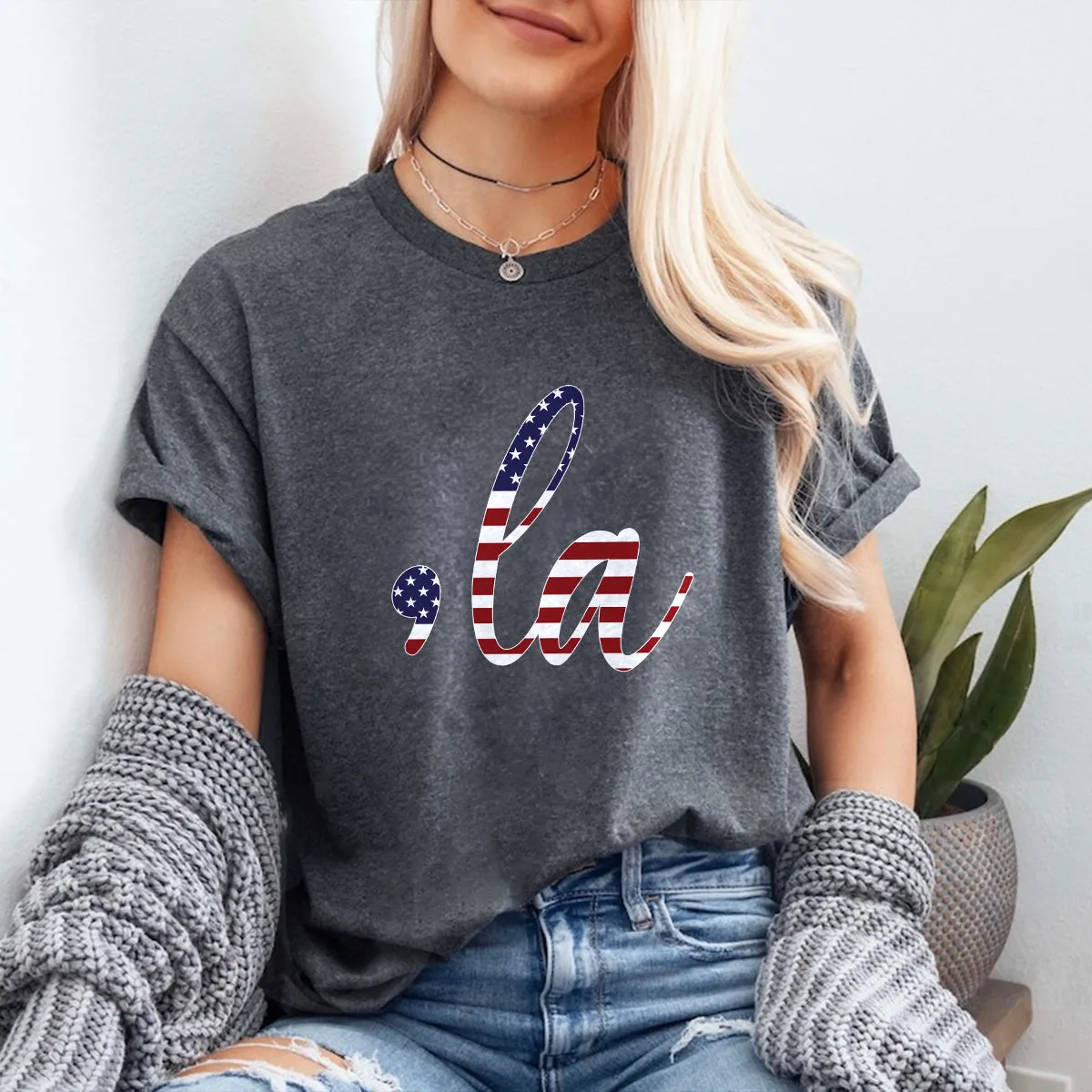 Teesdily | American Flag 2024 Comma La Shirt, Wonder Woman Sweatshirt Hoodie Mug, For The People T-shirt, First Female Power Tee, Patriot Day Gifts