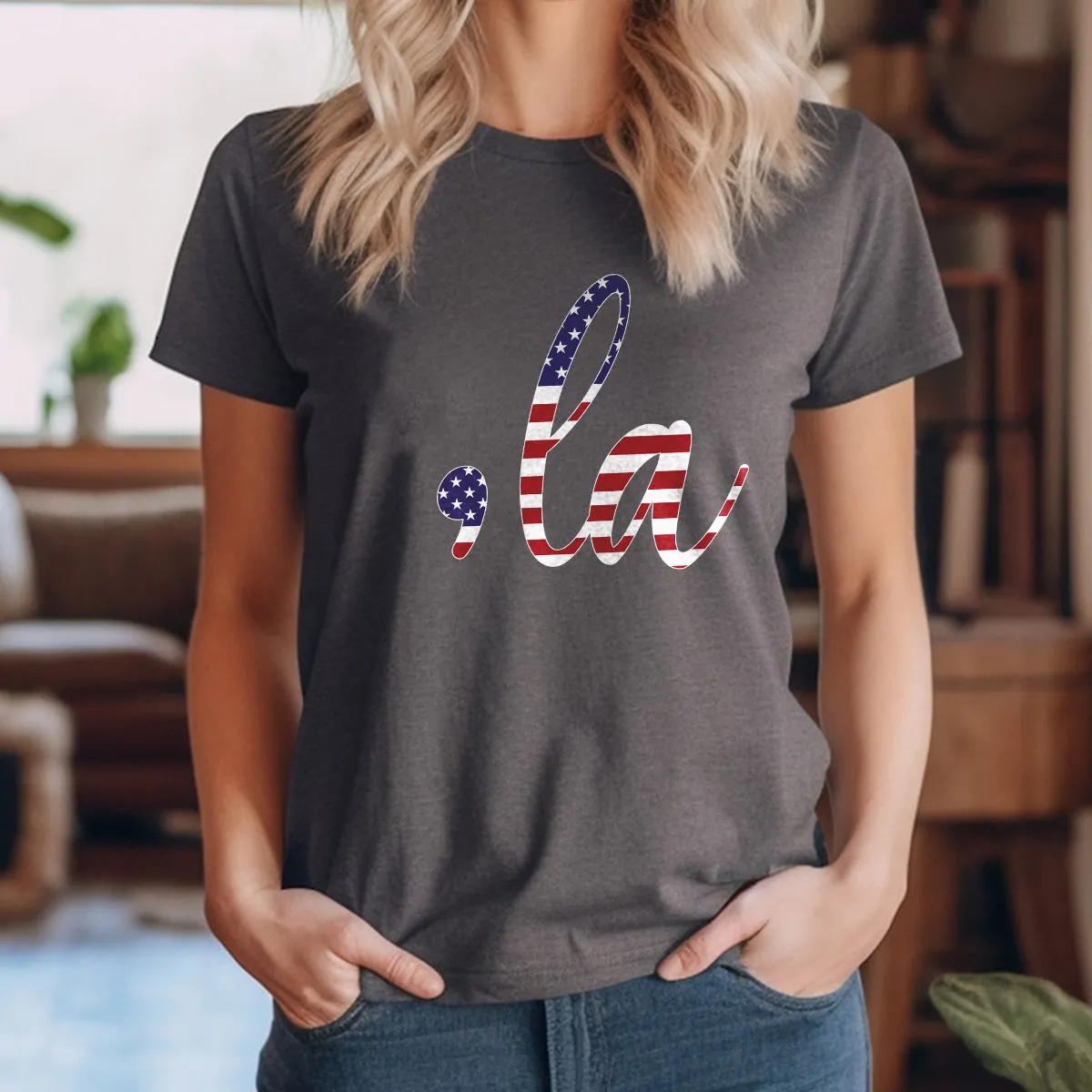 Teesdily | American Flag 2024 Comma La Shirt, Wonder Woman Sweatshirt Hoodie Mug, For The People T-shirt, First Female Power Tee, Patriot Day Gifts