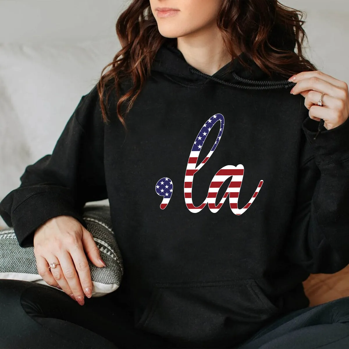 Teesdily | American Flag 2024 Comma La Shirt, Wonder Woman Sweatshirt Hoodie Mug, For The People T-shirt, First Female Power Tee, Patriot Day Gifts