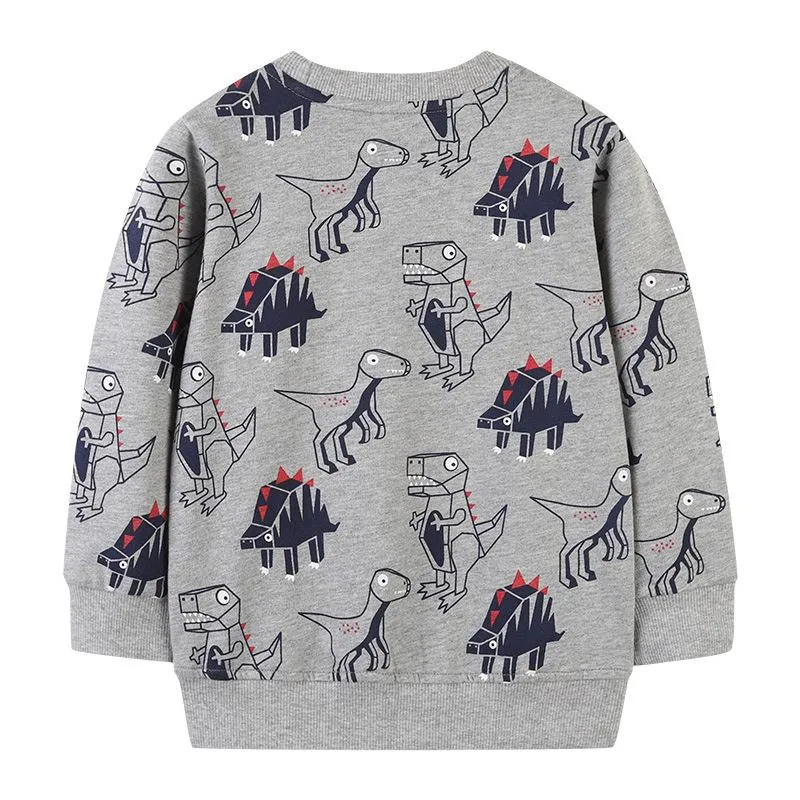 Toddler Boys Cartoon Dinosaur Long Sleeve Sweatshirt