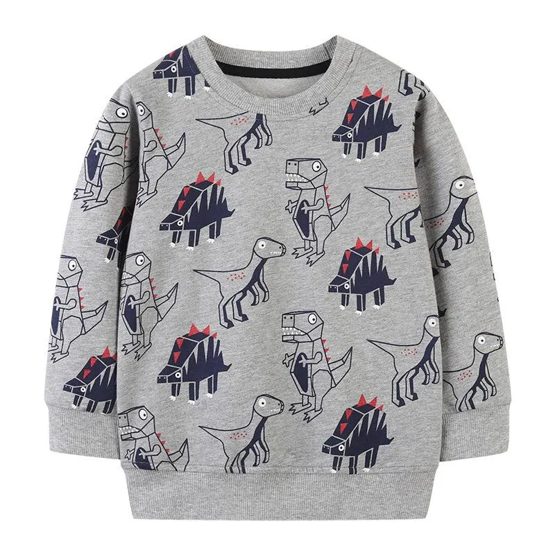 Toddler Boys Cartoon Dinosaur Long Sleeve Sweatshirt