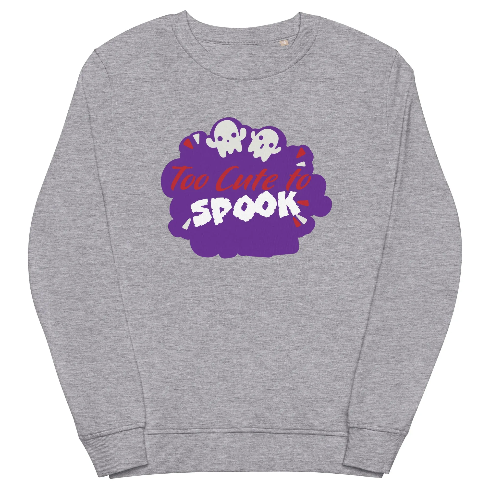 Too Cute To Spook Halloween Graphic Women Organic Sweatshirt