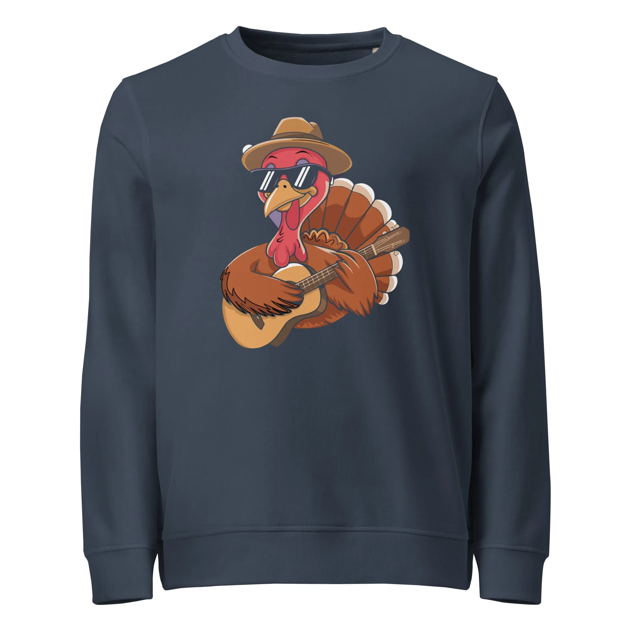 Turkey With Glasses Graphic Women Organic Sweatshirt