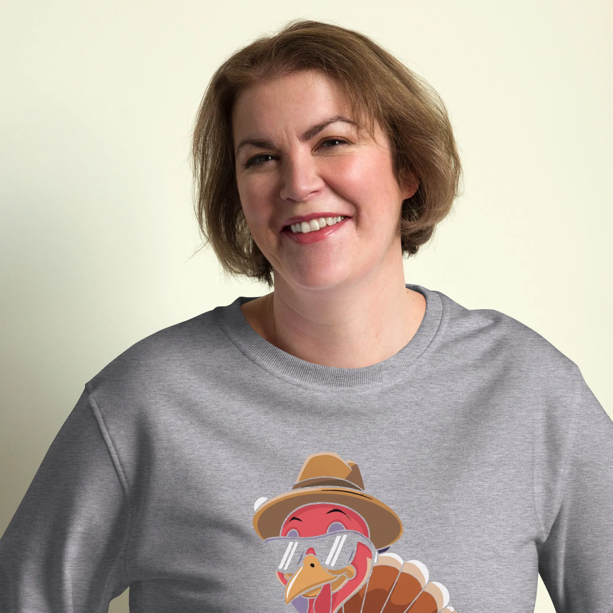 Turkey With Glasses Graphic Women Organic Sweatshirt