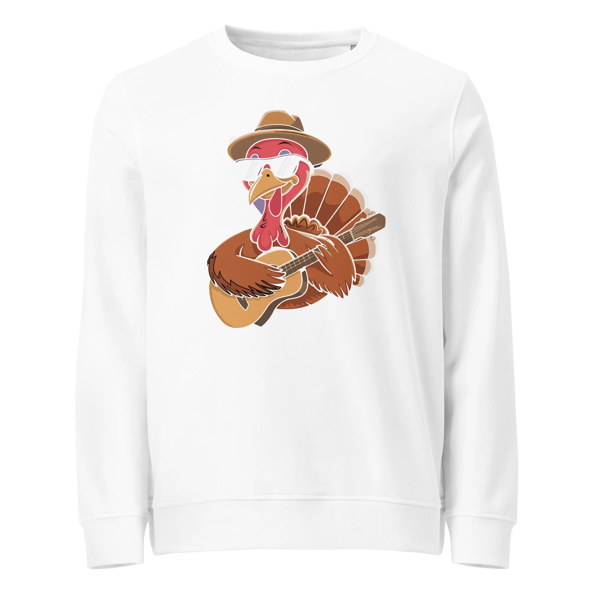 Turkey With Glasses Graphic Women Organic Sweatshirt