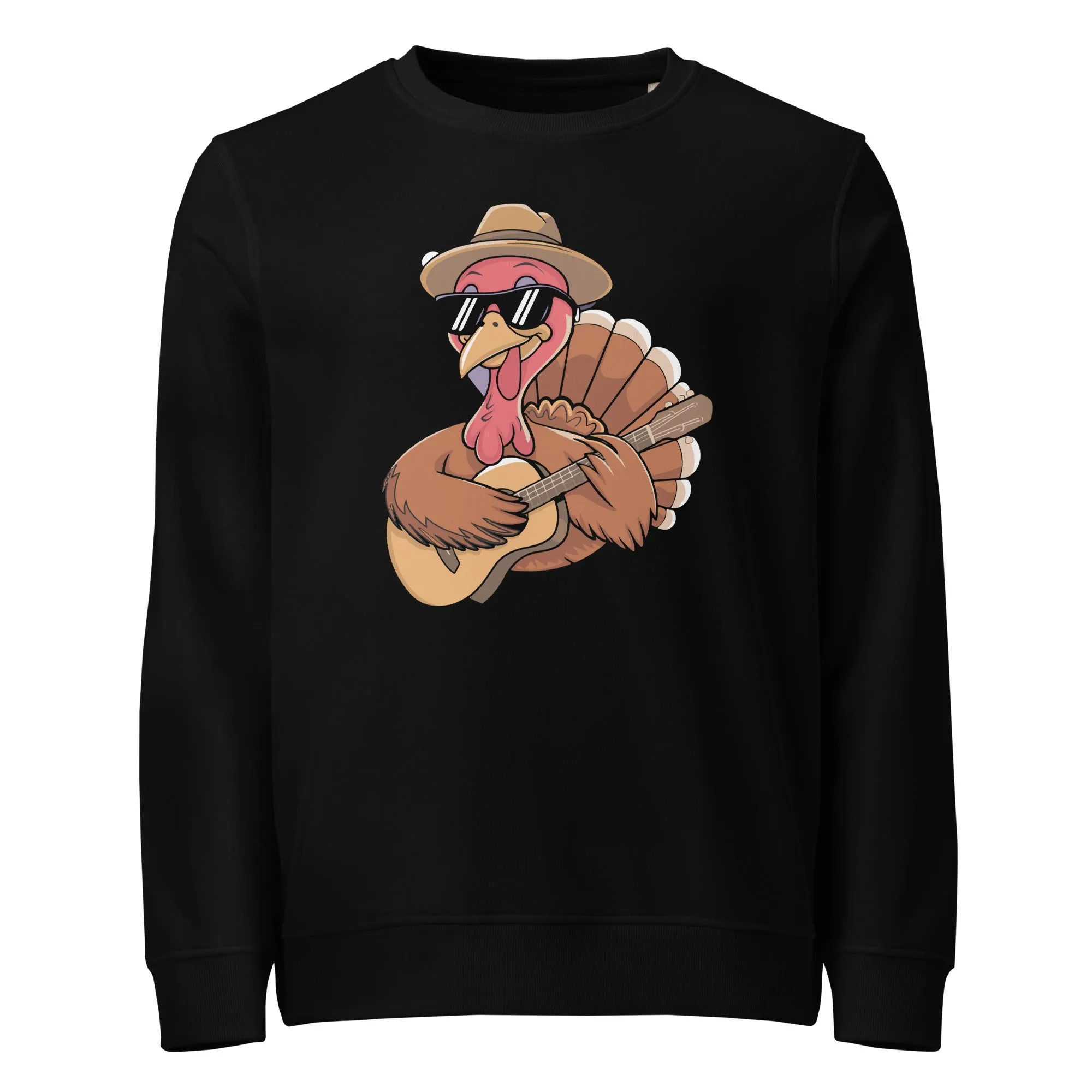 Turkey With Glasses Graphic Women Organic Sweatshirt