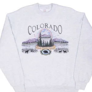 VINTAGE COLORADO ROCKY MOUNTAIN GRAPHIC SWEATSHIRT 1990S LARGE MADE IN USA