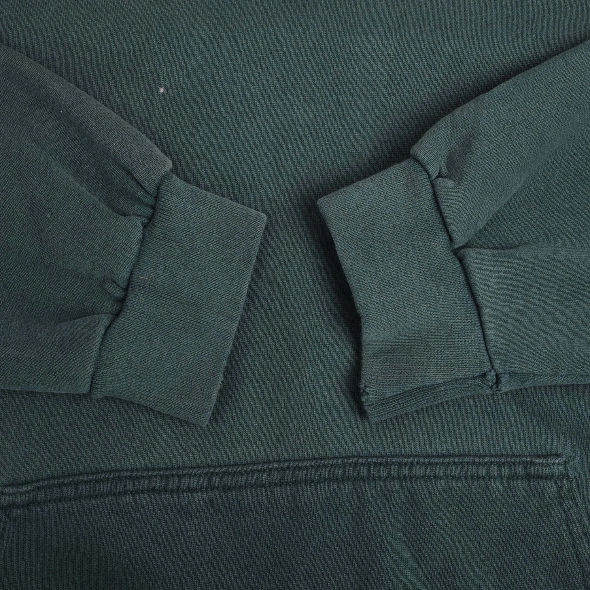 VINTAGE NIKE CLASSIC SWOOSH PINE GREEN HOODIE SWEATSHIRT 1990S LARGE MADE IN USA