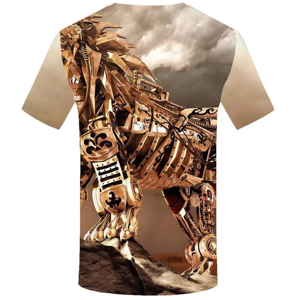 Wolf T-shirts Men Mechanical T shirts Funny Metal Tshirt Anime Mountain T-shirt 3d Cloud Tshirts Print Mens Clothing Graphic