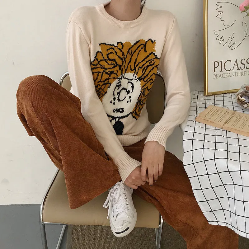 Women's Winter Casual Loose High-Waist Pants With Buttons