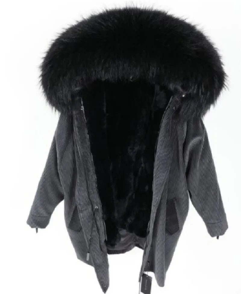 Women's Winter Casual Loose Warm Parka With Rabbit Fur