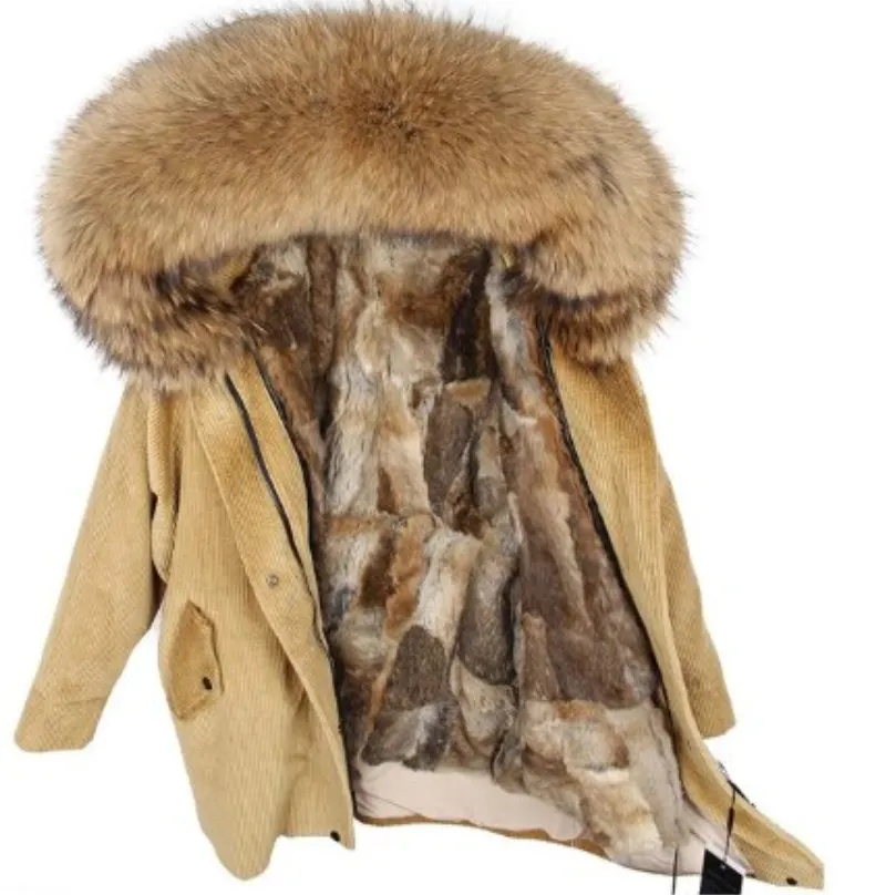 Women's Winter Casual Loose Warm Parka With Rabbit Fur