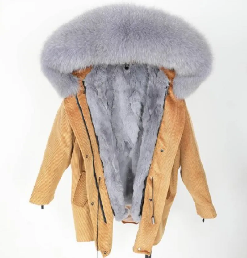 Women's Winter Casual Loose Warm Parka With Rabbit Fur
