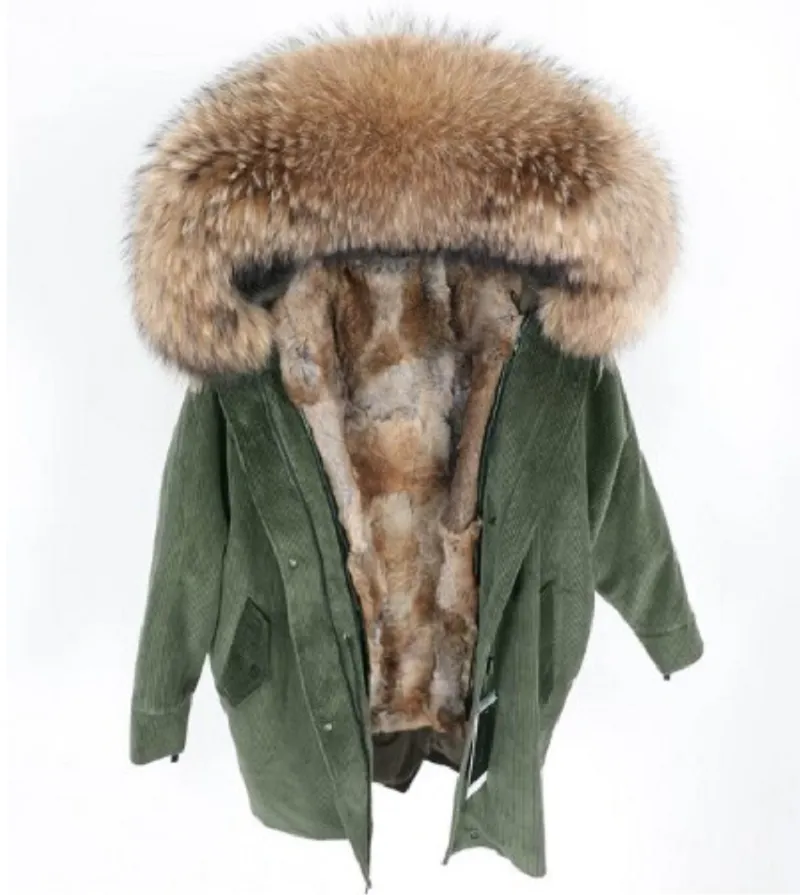 Women's Winter Casual Loose Warm Parka With Rabbit Fur