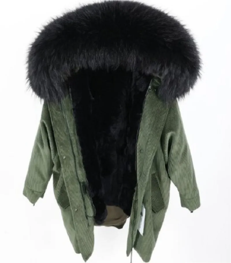 Women's Winter Casual Loose Warm Parka With Rabbit Fur