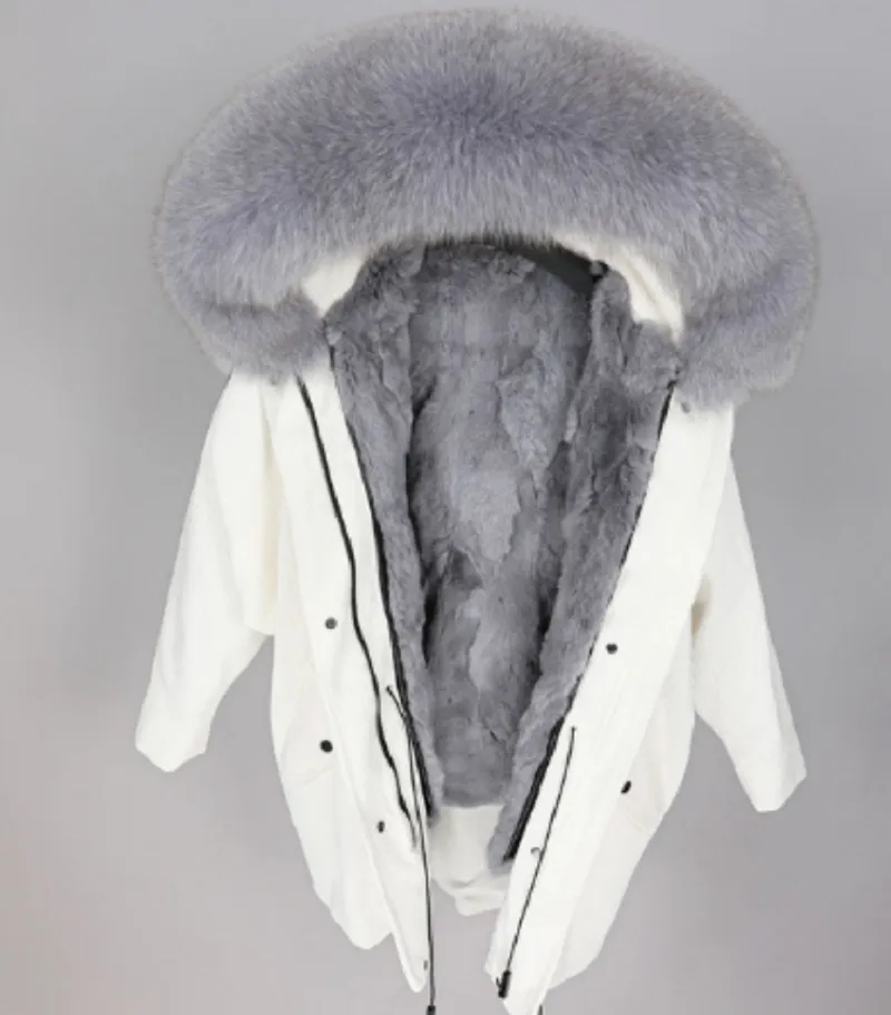 Women's Winter Casual Loose Warm Parka With Rabbit Fur