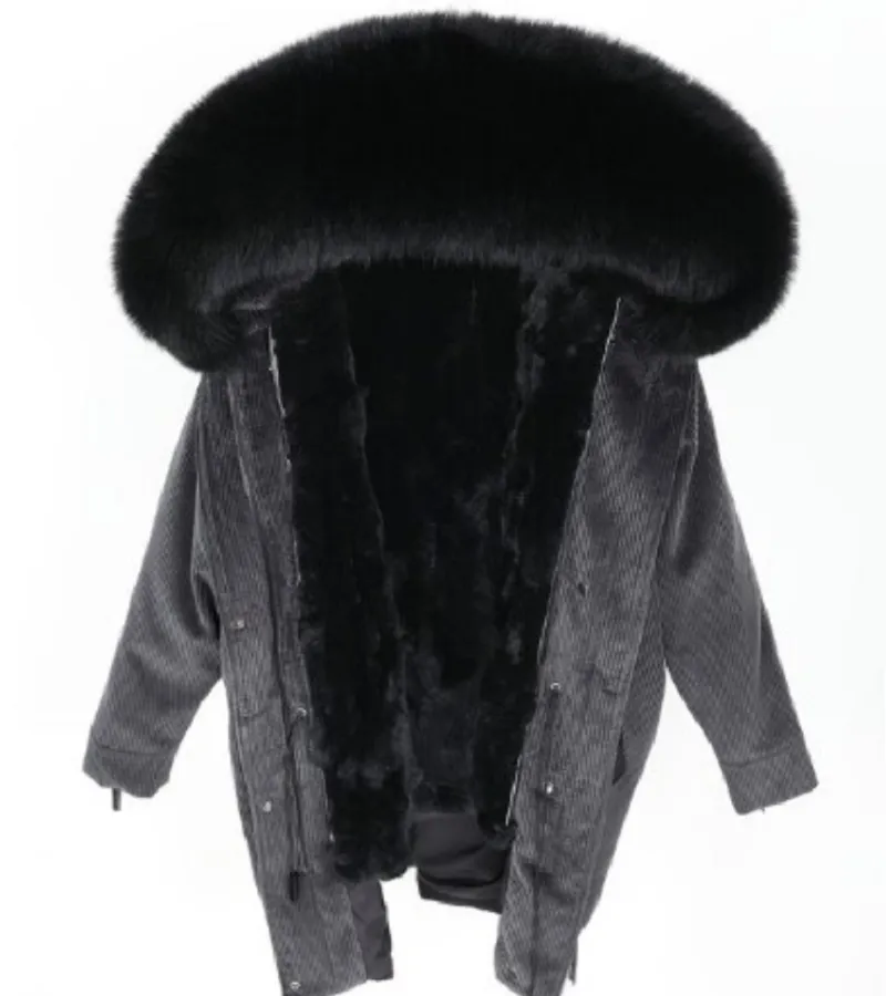 Women's Winter Casual Loose Warm Parka With Rabbit Fur