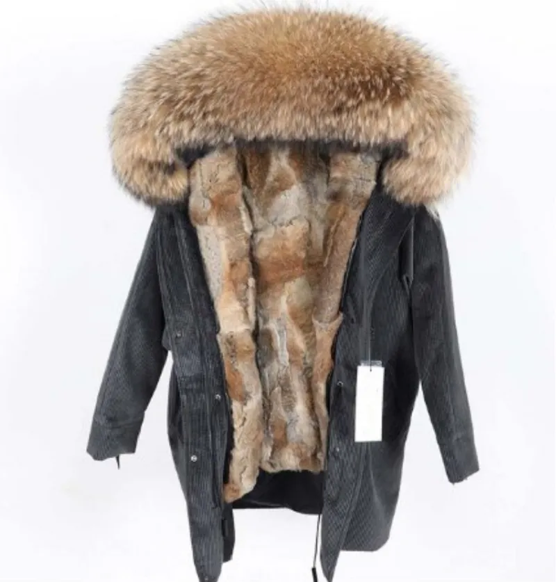 Women's Winter Casual Loose Warm Parka With Rabbit Fur