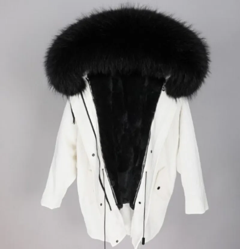 Women's Winter Casual Loose Warm Parka With Rabbit Fur