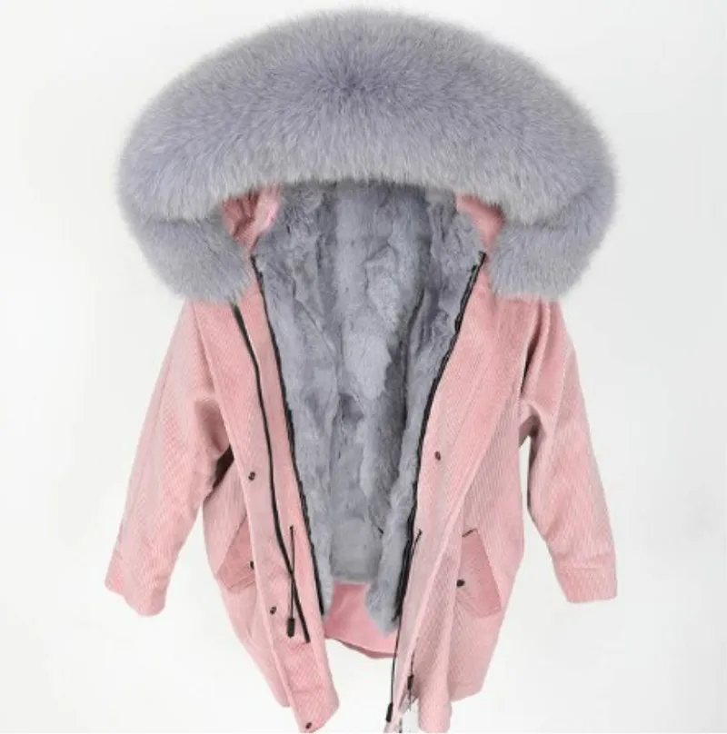 Women's Winter Casual Loose Warm Parka With Rabbit Fur