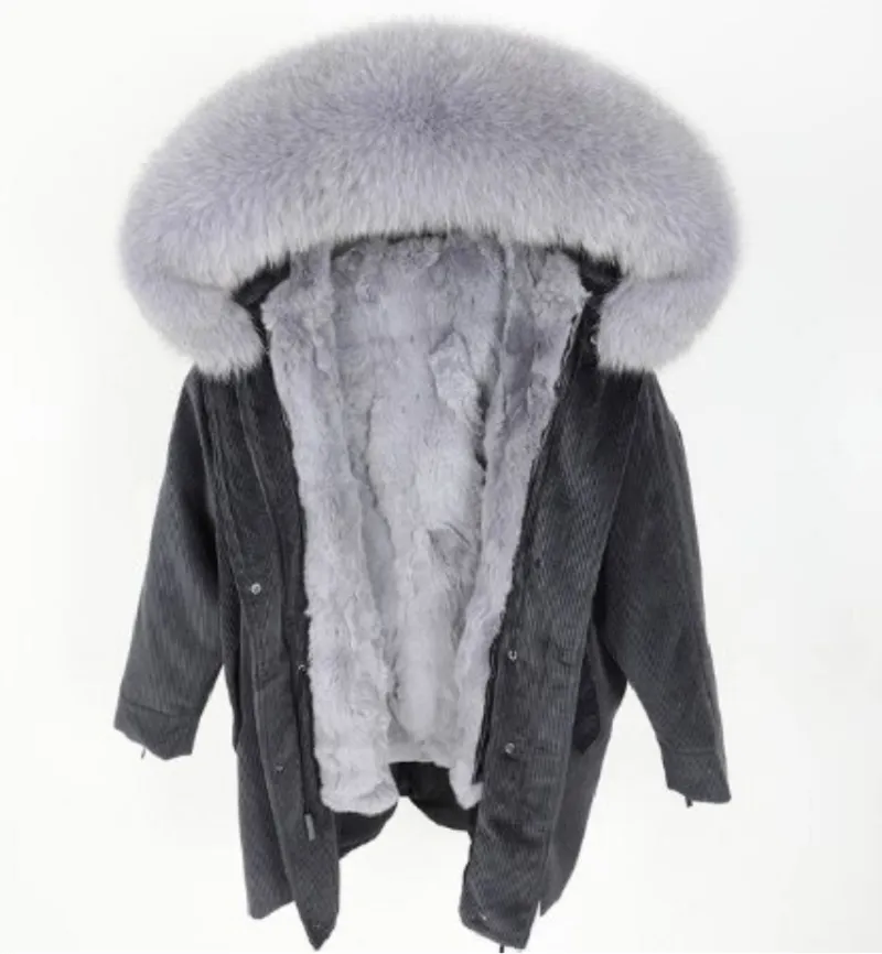 Women's Winter Casual Loose Warm Parka With Rabbit Fur