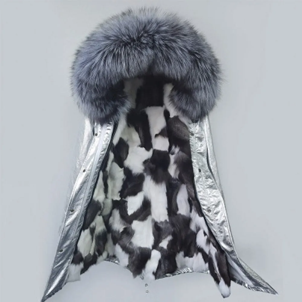 Women's Winter Casual Short Polyester Slim Parka With Raccoon Fur