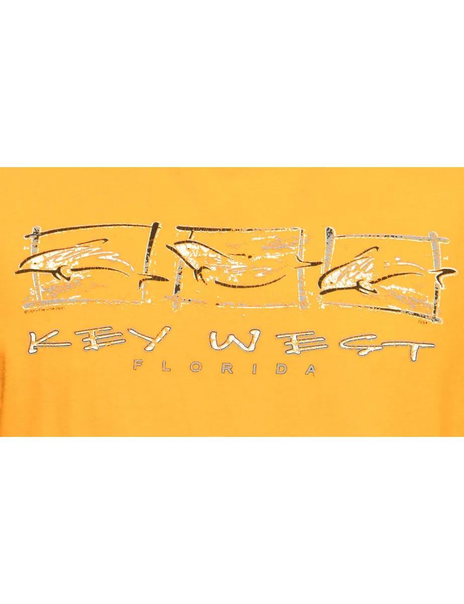 Yellow Printed T-shirt - L